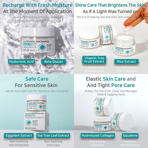 APLB Glutathione Niacinamide Facial Cream | LIPO GLUTA NIAC CEN™ 24.8% 1.86 FL.O - Picture 8 of 9